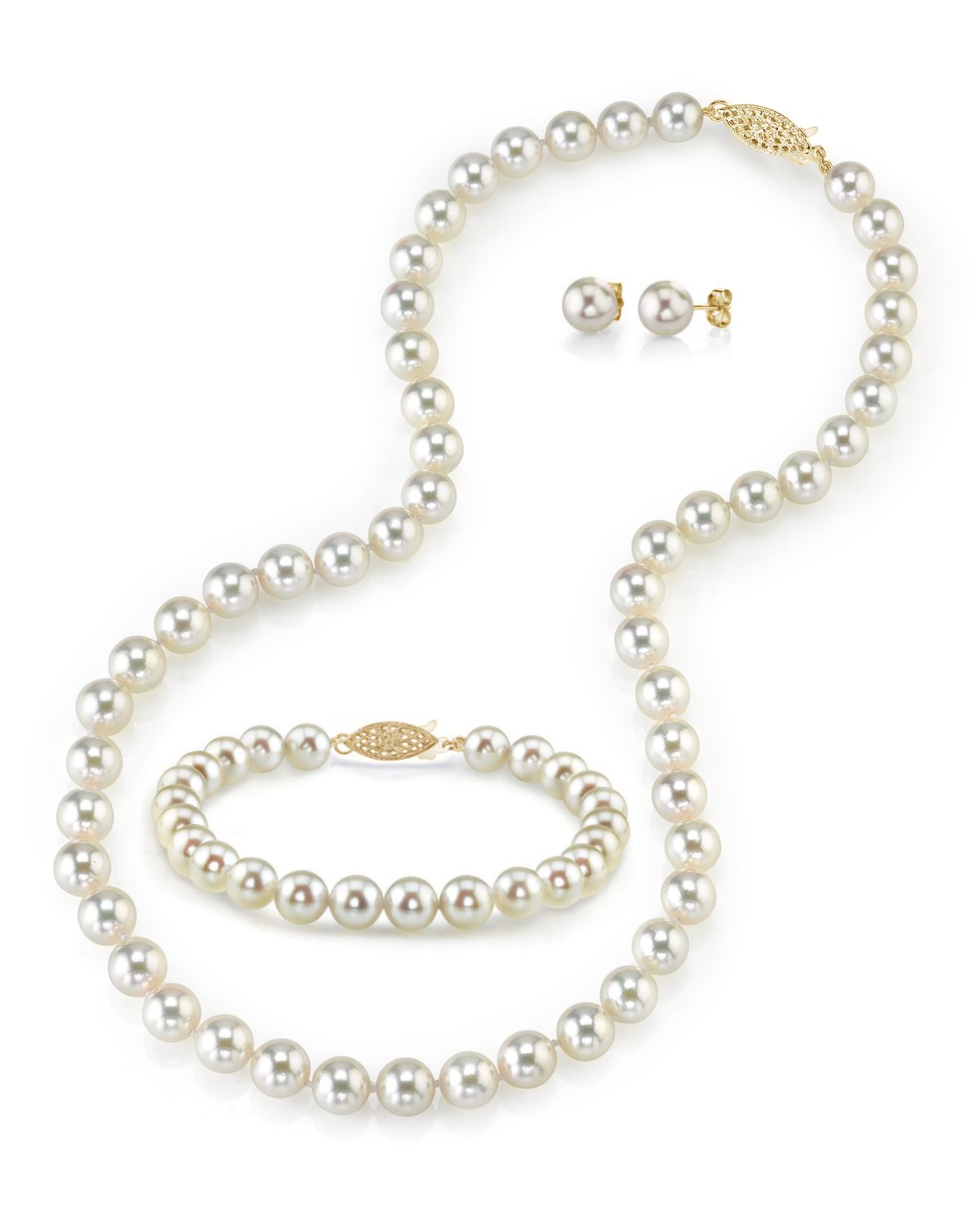 6.5-7.0mm Japanese Akoya White Pearl Set