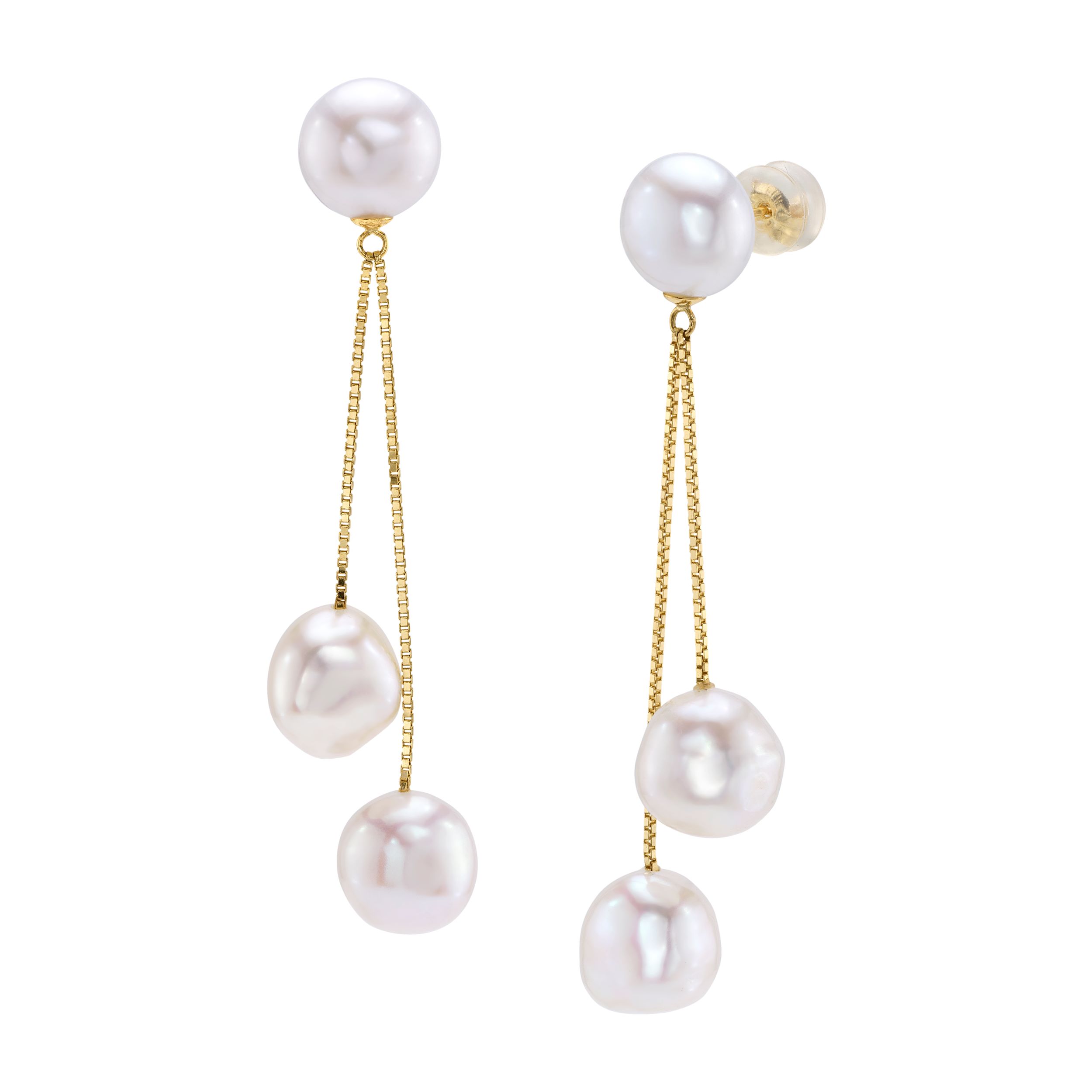 White Freshwater Pearl Emmy Earrings