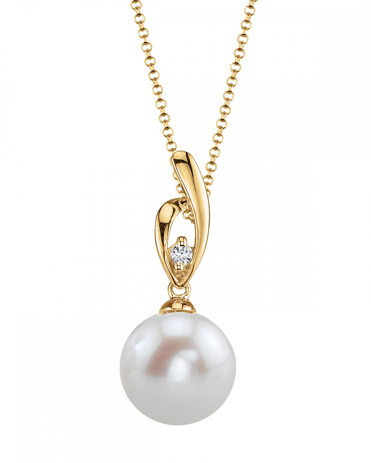 14K Gold Freshwater Pearl & Diamond Lois Pendant