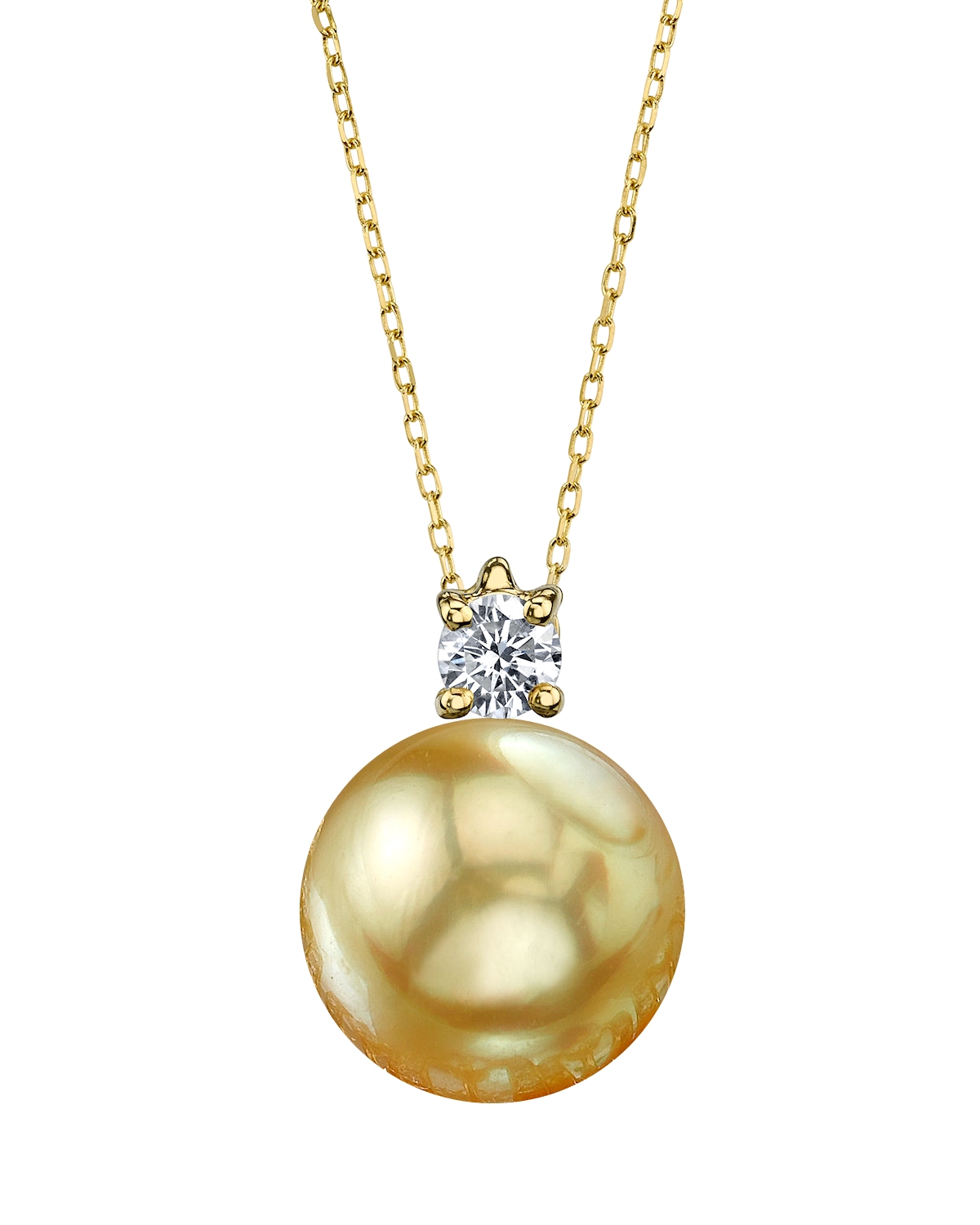 Golden South Sea Pearl & Diamond Ellie Pendant