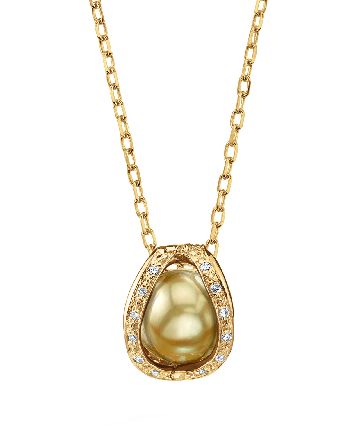 Golden South Sea Pearl & Diamond Marlo Pendant