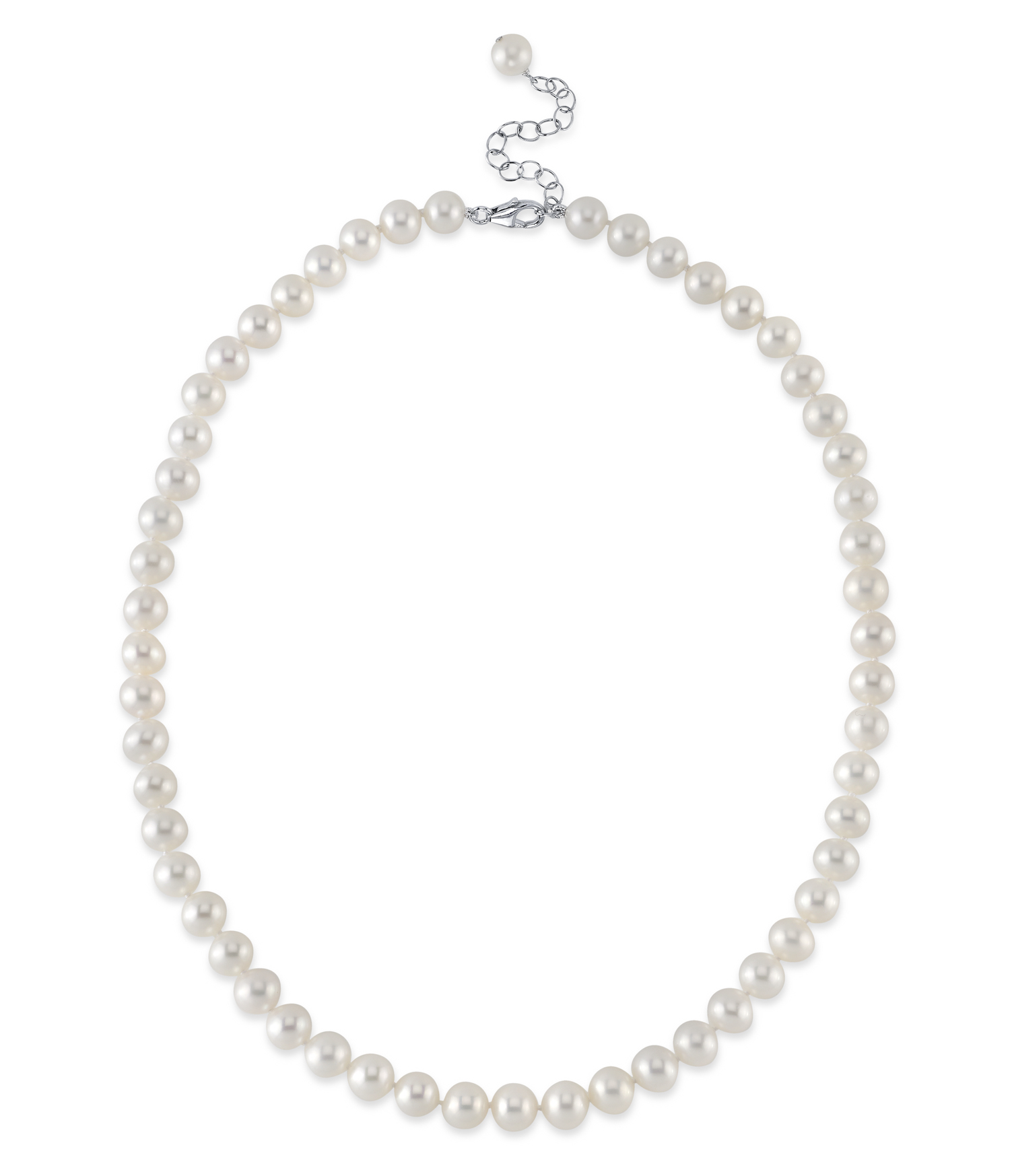 8.0-8.5mm White Freshwater Pearl Adjustable Necklace