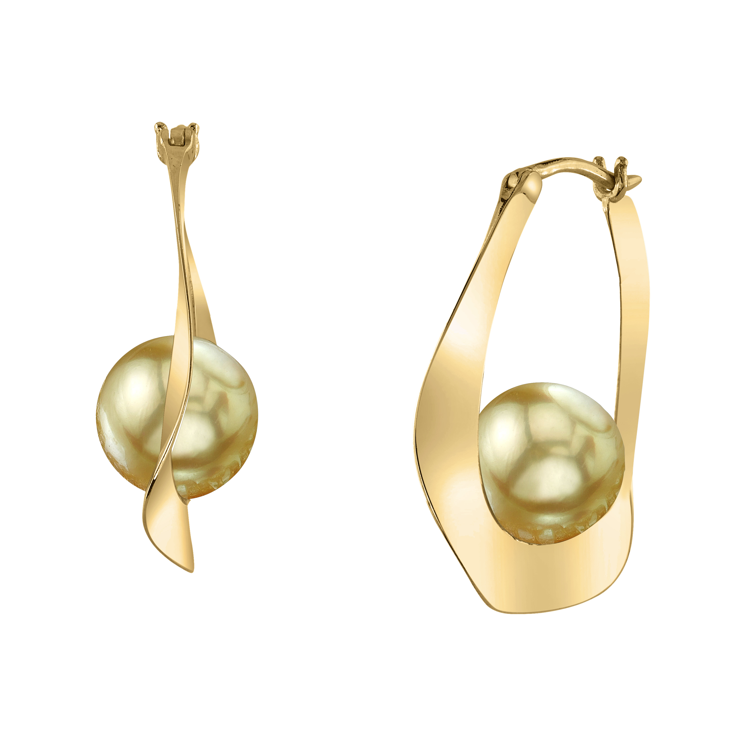 Golden South Sea Pearl Hoop Sloane Earrings