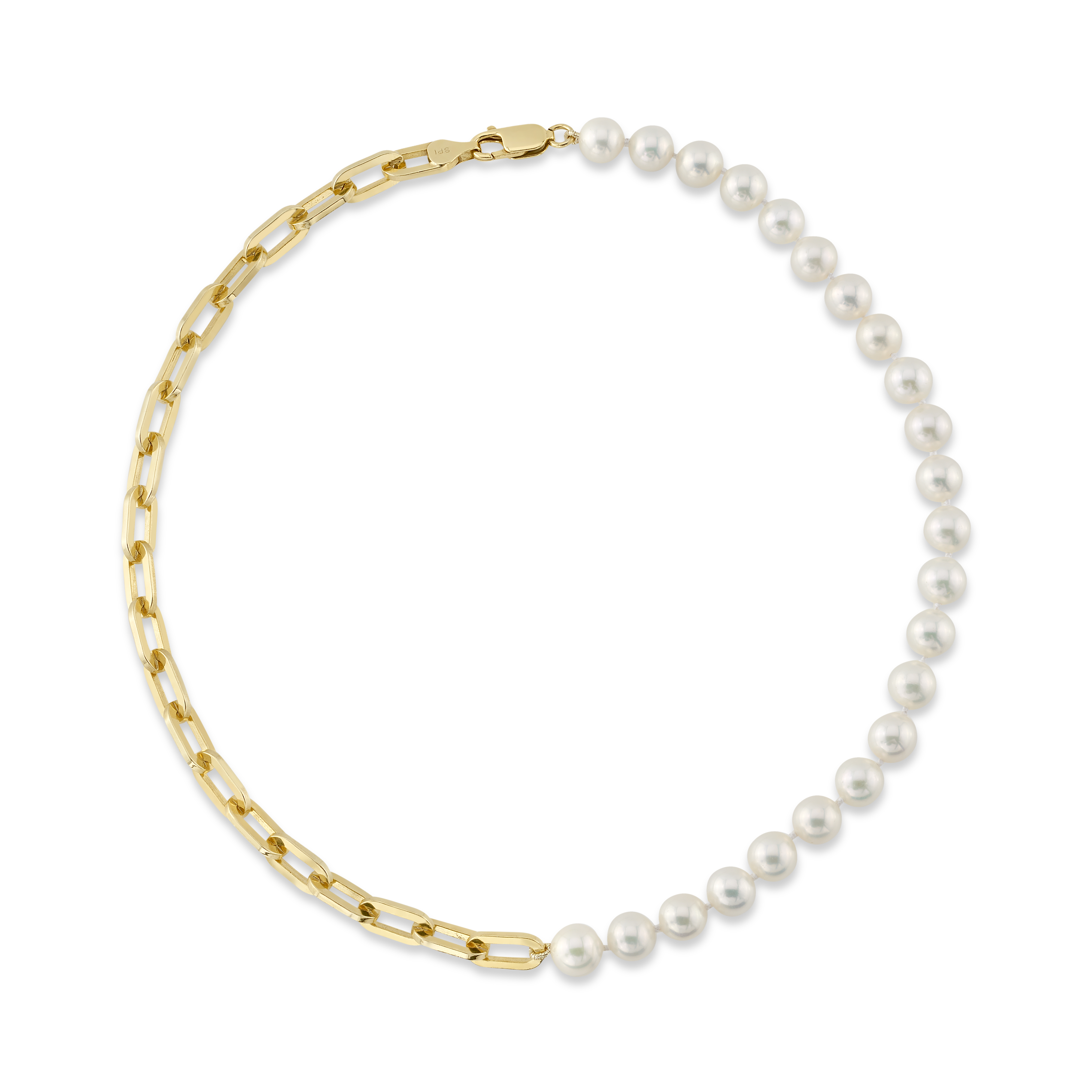 7mm White Freshwater Oscar Pearl & Chain Necklace